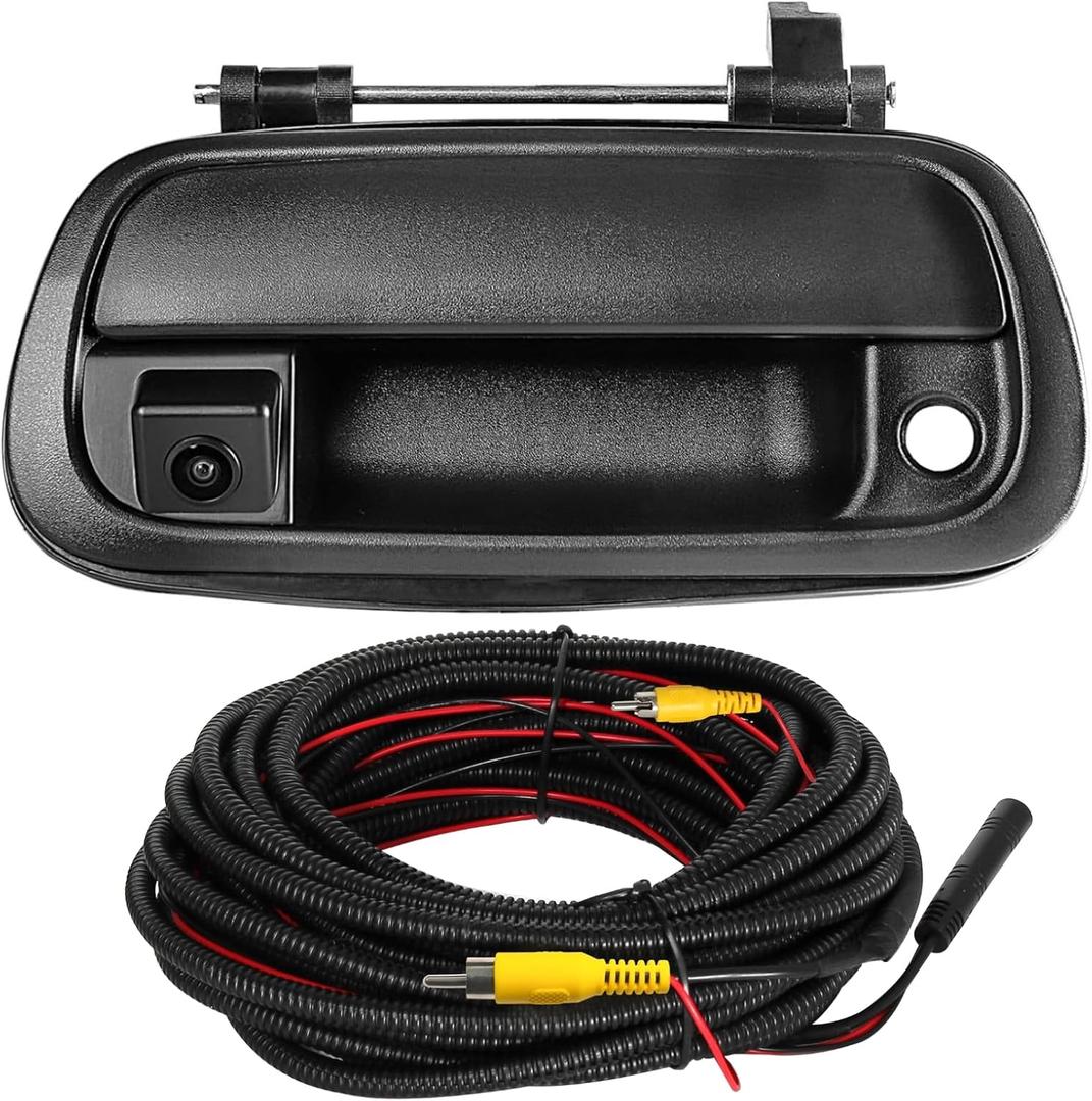 EWAY Tailgate Handle Backup Camera for Toyota Tundra 2000-2006 Reversing Camera Tailgate Liftgate Latch Handle Rear View Reverse Camera RCA Connector with Keyhole |Replaces# 69090-0C010 69090-0C030-C0