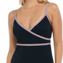 Skye Women's Standard Roma V-Neck One Piece Swimsuit (Large, Enigma)