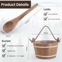 4L Red Cedar Sauna Bucket with Wood Handle for Home Sauna