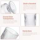 Vintage Glass Vases Set of 3 for Centerpieces, Ribbed Embossed Base Vases for Wedding & Home Decor, 7" H x 4" D  Decorative Glass Containers for Flowers & Organization (3)