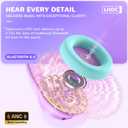 iClever Auraa Active Noise Cancelling Headphones for Kids, LED Light Up, Bluetooth 6.0, Safe Volume 80dBA, 47H Play Time,Fast Charging,Kids Headphones Wireless with Mic AUX Cord for Travel iPad,Purple