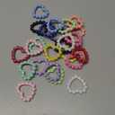 Ferreve 24 Pcs 42 mm Heart Acrylic Focal Frame Loop with 2 Holes for DIY Beaded Pen Keychain Focal Bead Loop for Pen Jewelry Making Bracelet Car Necklace Craft Hanging