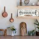 Happiness is Homemade with Love and Butter Sign Funny Kitchen Sign Decor for Counter Pantry Rustic Farmhouse Style Wall Dcor Shabby Chic Family Wall Plaque Decoration Housewarming Gift, 6 x 17 Inch