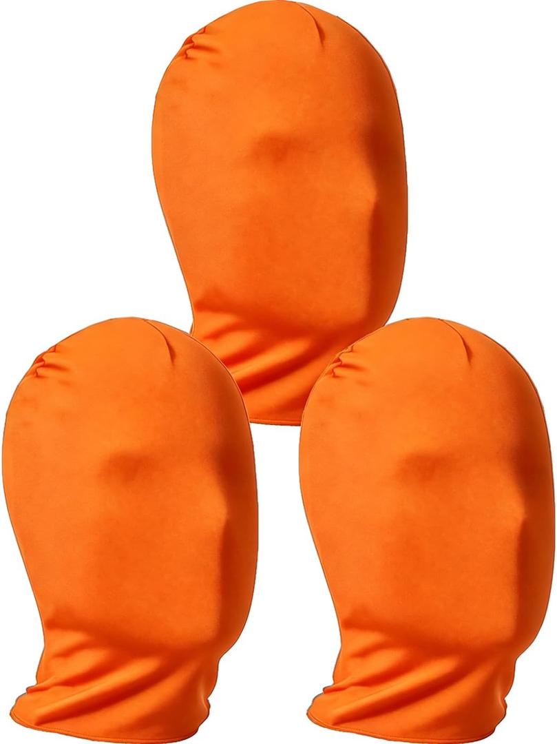 3 Pieces Full Face Mask, Stretchy Faceless Cloth Masks, Statue Inflatable Costume Accessory for Adult Men Women