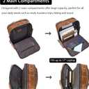 LANNSYNE Vintage Genuine Leather Backpack For Men, 2 in 1 Expandable Briefcase Fits 17'' Laptop Crossbody shoulder Bag Business/Travel Rucksack, One Size