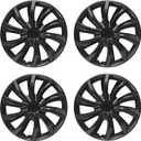 Hubcap Wheel Cover Replacement R16 Hub Caps Universal-Fit Steel Wheel Rim Cover ABS Material Exterior Accessories for Car Truck SUV -Set of 416-inch Black