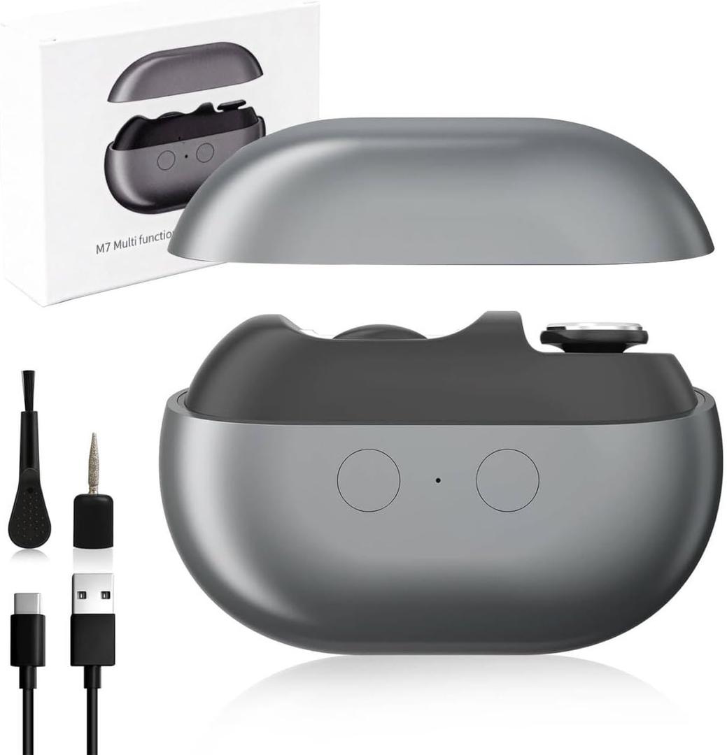 Electric Nail Clippers for Seniors,Smart Nail Clippers 2026 New 3 in 1 Electric Toenail Clipper with Polishing and LED Light,Smart Toenail Clipper 2 Adjustable Speeds for Adults,Baby (Grey) 