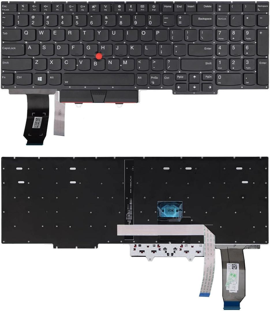 Replacement Keyboard Compatible with Lenovo IBM Thinkpad E15 2019 Gen 1 20RD 20RE, E15 2020 Gen 2, E15 2021 Gen 3 Thinkpad E15 2022 Gen 4, with Pointer and Backlight