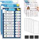 Upgraded Slider 3 in 1 Bedtime/Morning/Weekly Routine Chart for Kids, Magnetic Chore Chart for Kids with 99 Stickers, Cute Visual Schedule for Kid