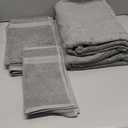 Amazon Basics 6 Piece Oversized Fade resistant Towel set, 100% Cotton towels for bathroom, soft and absorbent, 2 Bath Towels, 2 Hand Towels and 2 Washcloths bathroom towel set, Gray