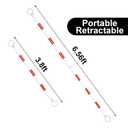 AIWFL 2 Pack Retractable Traffic Cone Bar from 3.8ft to 6.56ft, Expandable Traffic Cone Bar for Parking Lots Reflective Safety Cone Barrier Bar for Road Construction White/Red