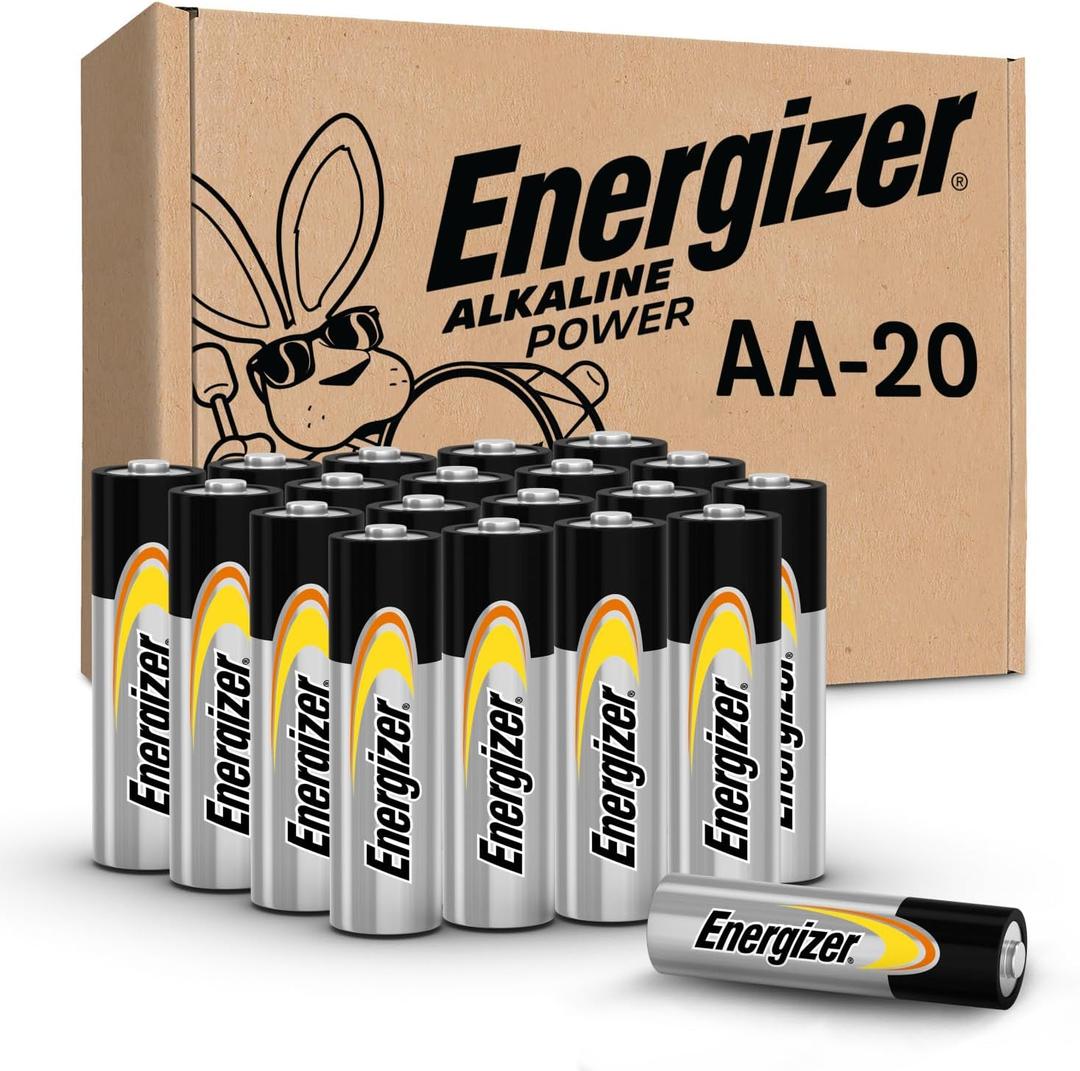 Energizer AA Batteries Alkaline Power, 20 Count Alkaline Double A Battery Pack
