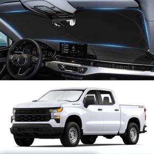 for Silverado Windshield Sun Shade Sunshade for 2019-2026 Chevy Silverado 1500 Truck Accessories Regular cab, Crew cab, Double Cab 2Door 4Door Windshield Cover 210T Reflective Window Protector