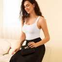 Eleady Shapewear Bodysuits for Women - Body Shaper Thong Tank Top Bodysuit Square Neck (XL, White)