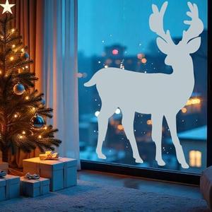 Chunful 53.15 Inch Large Christmas Reindeer Window Stencils for Painting Giant Reusable Christmas Wall Stencil Drawing Templates for Window Glass Door Wood Fence Garage Doors Holiday DIY Home Decor