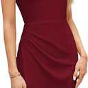 GRACE KARIN Women Wear to Work Sleeveless V-Neck Ruched Bodycon Wrap Office Party Cocktail Pencil Dresses M