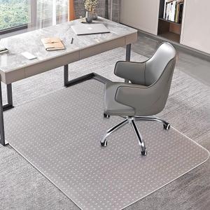 BesWin Office Chair Mat for Carpet, 48'' x 36'' Clear Floor Mat for Low and No Pile Carpeted Floors, Thick and Sturdy Carpet Protector for Work, Home, Gaming, Easy Glide and Flat Without Curling, 48" X 36" Rectangle