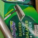 Swiffer Sweep & Mop Deluxe 2-in-1 Multi-Surface Kit for Floor Cleaning, Includes 1 Sweeper Device, 5 Dry Sweeping + 6 Wet Mopping Heavy Duty Cloths, Black