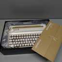 YUNZII QL75 Wireless Typewriter Hot Swap Retro Mechanical Keyboard,Punk Round Keycaps,RGB Backlit QMK/VIA Programmable, Multi-Device Keyboard with 2.4GHz/Type-C/BT5.0 (White, Cocoa Cream V2 Switch)
