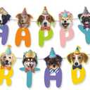 Dog Birthday Banner Dog Themed Birthday Party Supplies Dog Birthday Decoration for Birthday Party Baby Shower