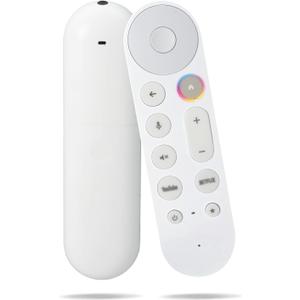 Replacement Remote for Google TV Streamer (4K), Voice Search Remote with Buzzer, Compatible with Chromecast Google TV and Streaming - White