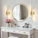 WOSHITU Gold LED Bathroom Vanity Lights: 23.6 Inch 24W Bathroom Lighting Fixtures Over Mirror 5CCT Dimmable 2700-5000K Vanity Lights Modern Bath Sconces Wall Light for Mirror Bedroom Living Room