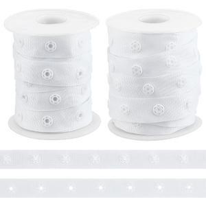 OLYCRAFT 9.5~10 Yards Sewing Snap Button Tape Trim Press Button Tape White Polyester Button Tape Sewing Fastener Plastic Press Stud Ribbon Trim for Sewing Crafting Clothing DIY 0.7 inch Wide