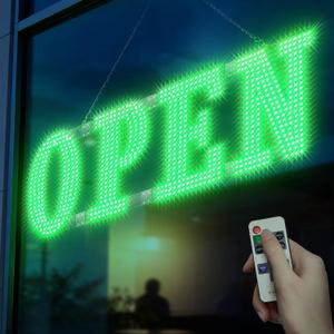 30" x 10" Large LED Open Signs with Remote Control 14 Modes Dimmable Open Sign for Business Window Stores Retail and Restaurant Green