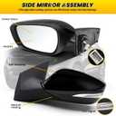 Left Driver Side Mirror Assembly Compatible with Elan-tra 2011 2012 2013 Heated & Turn Signal Light & Manual Folding and Power Glass 876103Y000 HY1320179 Gloss Black (6 Pins) (Left)