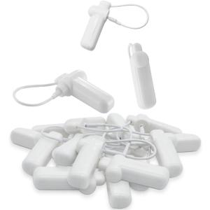 Security Tags with Lanyard, 100pcs Hard Tags Reusable Clothing Tag with String Compatible with 58khz EAS Checkpoint Security System (White)