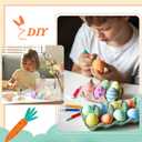 Geiserailie 24 Pcs Easter Ceramic Eggs 2.44" DIY Easter Eggs Basket Stuffer Paint Party Favors Decorations Craft Set for Hunt, Home Decor, Keepsake Gift(Soft Color)