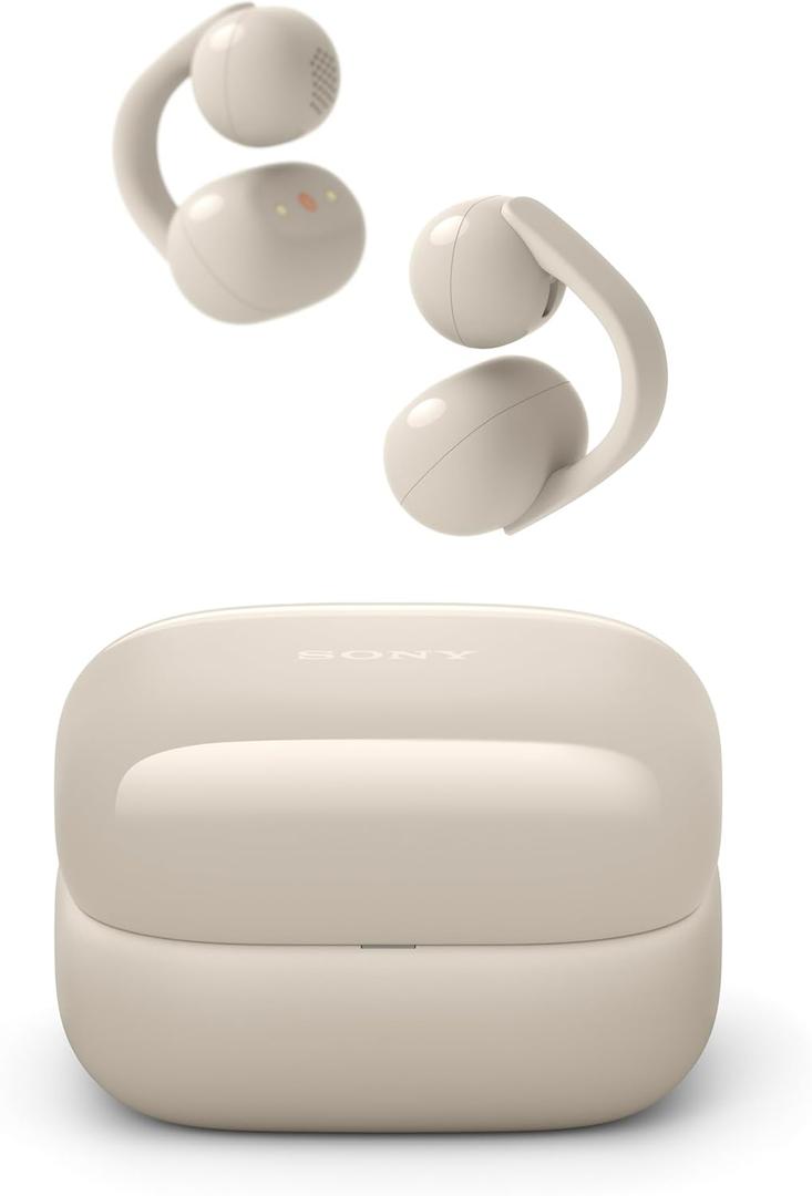 Sony LinkBuds Clip Open-Ear Truly Wireless Earbuds, Comfortable & Secure Fit, Lightweight Clip-On Design, Touch Controls, Ambient Sound Awareness, Water Resistant, Up to 37 Hrs of Playback, Greige