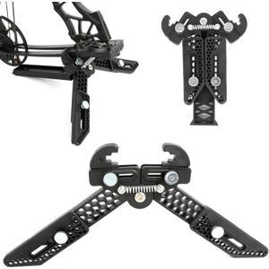 Archery Dual-use Compound Bow Stand Support Folding Portable Clamp Holder Adjustable Length and Width for Hunting or Competitive Sports Accessories