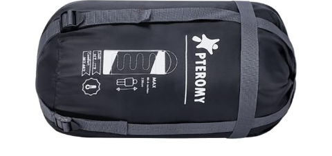 PTEROMY Sleeping Bags for Adults, Lightweight and Machine Washable, Water Resistant Backpacking Camping Sleeping Bag for Warm Cold Weather, Camping Essentials for Hiking Travel