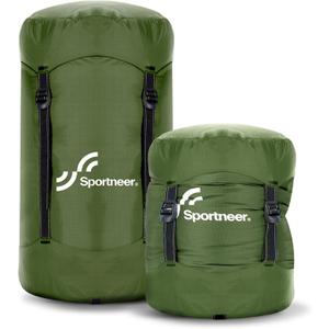 Sportneer Compression Sack, 20L Sleeping Bag Stuff Sack, Tear-Resistant Ultralight Sleeping Bag Compression Sack-Space Saving Gear for Camping Hiking Travel (Medium, Army Green)