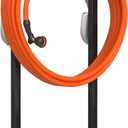 Garden Hose Holder, Freestanding Heavy Duty Water Hose Holder for Outside, Upgraded Metal Hose Stand with 4 Spikes, Detachable Garden Hose Storage Hose Reel Rack, Black