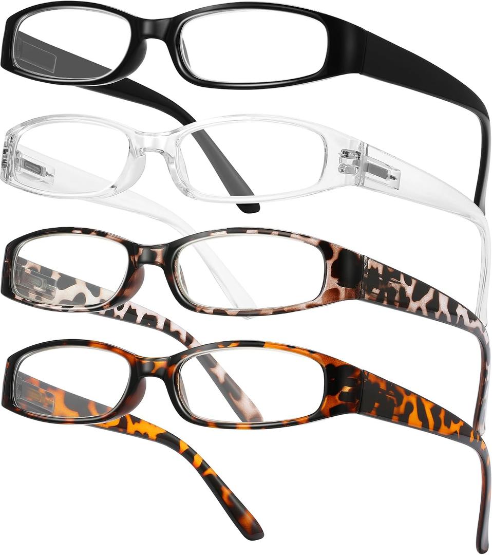 Gaoye 4-Pack Readers for Women, Blue Light Blocking Reading Glasses, Stylish Reading Glasses for Women in 4 Patterns