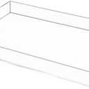 Clear Rectangular 14x20 Inches Acrylic Ottoman Tray Decorative Serving Tray with Cutout Handles Organizer Tray on Coffee Table Countertop Big Breakfast Bed Tray Living Room Appetizer Serving Food 6 pack