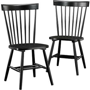 Sauder New Grange Spindle Back Chairs, Black finish, L: 20.47" x W: 21.26" x H: 36.22", Sauder New Grange Spindle Back Chairs, Black finish, L: 20.47" x W: 21.26" x H: 36.22",