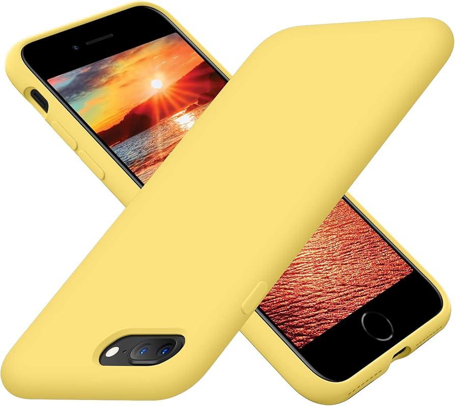 Cordking Designed for iPhone 8 Plus Case, Designed for iPhone 7 Plus Case, Silicone Ultra Slim Shockproof Phone Case with [Soft Anti-Scratch Microfiber Lining], 5.5 inch, Fluorescent Yellow