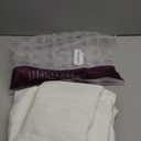 jinchan Linen Pinch Pleated Kitchen Curtains 36 Inch 4 Panels, Natural Linen Tier Curtains Back Tab Beige Farmhouse Cafe, Light Filtering Small Window Drapes for Bathroom Laundry Room Off White