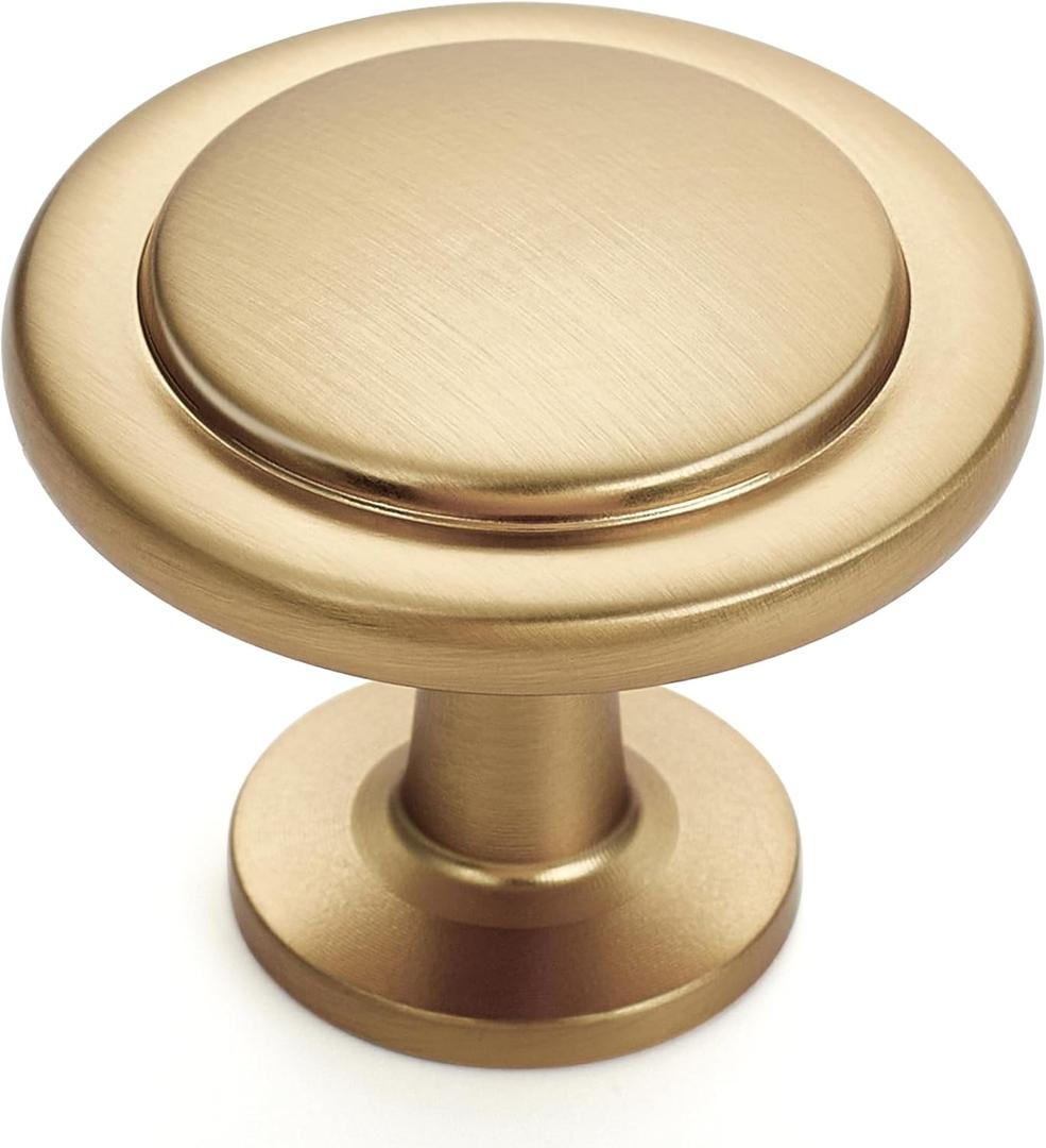 Ravinte 20 Pack 1-1/4 inch Kitchen Cabinet Knobs Champagne Bronze Dresser Zinc Pulls Door Drawer Handles for Dresser Drawers