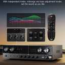 Donner Stereo Receivers Home Audio Amplifier, Premium 1000W Peak Power 4 Channel Amplifier with Bluetooth 5.0, USB, FM, 2 Mic-in, Echo, RCA, Optical/Coaxial Input for Home, Karaoke, Theater Speakers