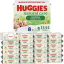 Huggies Natural Care Sensitive Baby Wipes, Unscented, Hypoallergenic, 99% Purified Water, 24 Soft Packs of 56 (1344 Wipes Total)