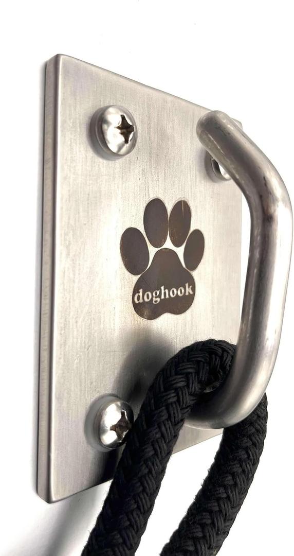 Canine Hitch- Secure Dog Leash Parking Mounted Indoor Outdoor Wall Hook - Tie Out Stainless Steel Practical Lead Management for Home & Business, Ultimate Strength