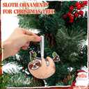 24 Pcs Felt Sloth Ornaments for Christmas Tree 4 Colors Felt Sloth Hanging Decorations with Lanyards Christmas Tree Hanging Ornaments for Xmas Party Decor