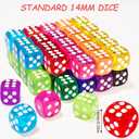 300 Pieces Colored Dice Bulk Set 14 MM 6 Sided Standard Dices for Classroom Teaching Board Game Playing and Rolling, 10 Colors