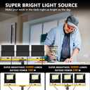 36000Lumen LED Work Lights with Stand - 3 Head Foldable Work Light on Stand with 16FT Cord - IP67 Waterproof Tripod Lights for Outdoor Indoor Job Site Workshop Garage Construction Tripod Lighting