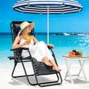 2 Pack Zero Gravity Chair, Adjustable Lounge Chair, Outdoor Recliner, Folding Anti Gravity Lounge Chairs, Lawn Chairs Reclining with Pillow & Cup Holder for Pool Camping Sunbathing Beach Patio (Black)