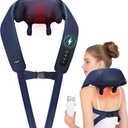 Joyset Cordless Neck Massager with Heat, 6D Deep Kneading Neck Shoulder Massager for Pain Relief, Shiatsu Massager for Shoulder, All Body, 2 Speed Intensities (Blue)